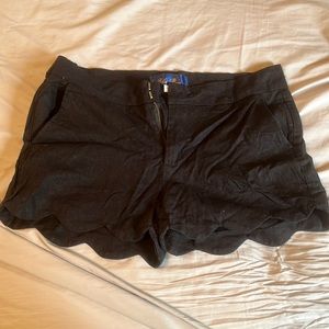 Black Scalloped Shorts